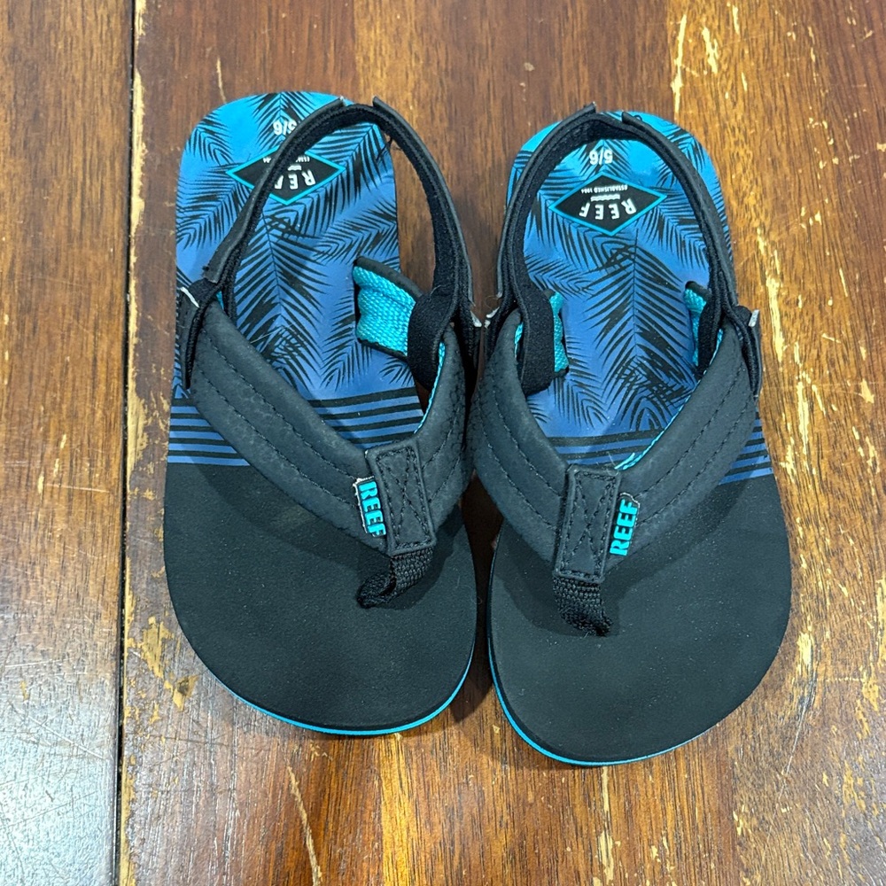 Reef Black and Blue Baby Flip Flops